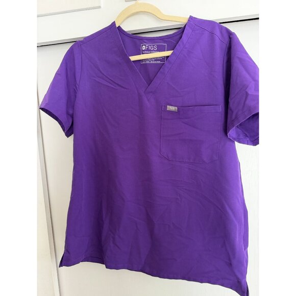 FIGS CATARINA SCRUBS TOP WOMEN SZ LARGE DIGITAL GRAPE - Picture 1 of 1